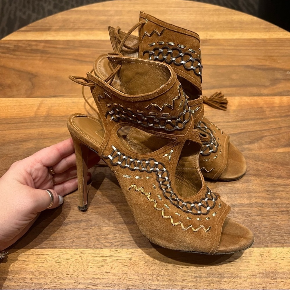 Aquazzura Folk Cutout Sandals - Picture 3 of 12